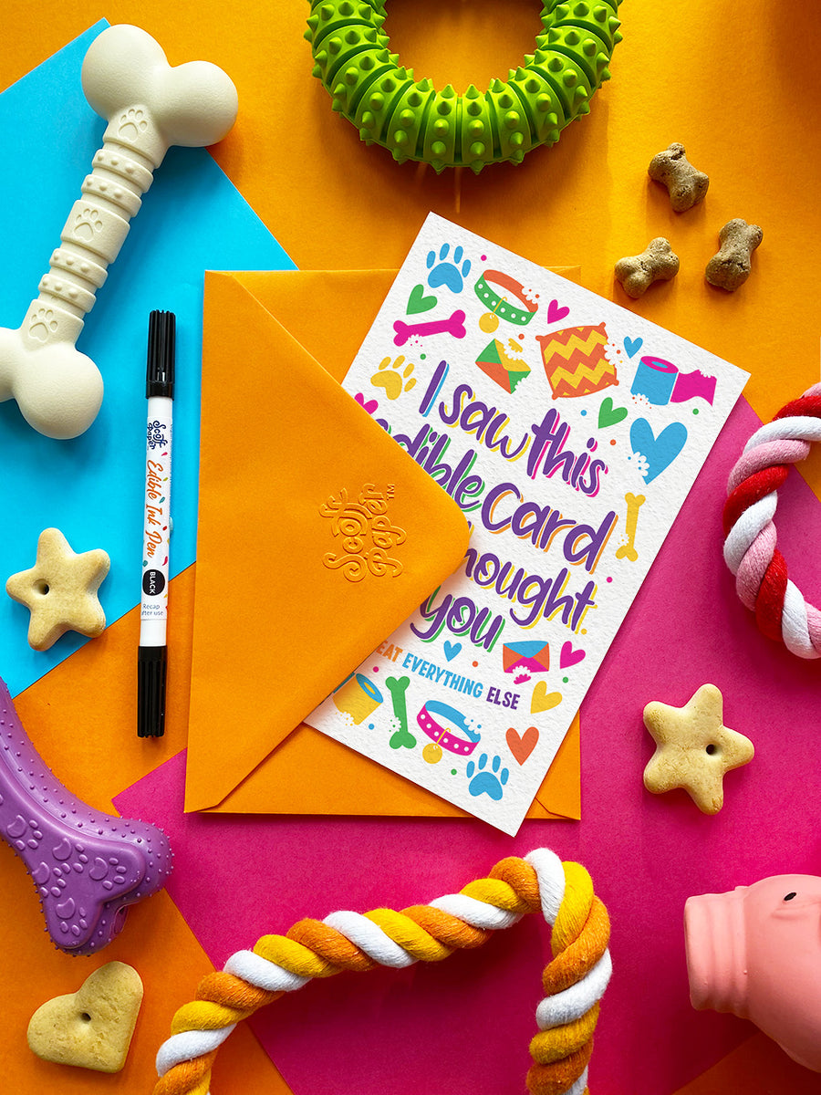 I saw this edible card and thought of you bacon card for dogs Scoff Paper