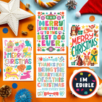 Wholesale mega value Christmas Bundle - 48 Edible Dog Cards & 12 FREE Pens