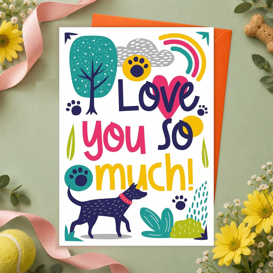 I Love You So Much – Edible Dog Card (Bacon)