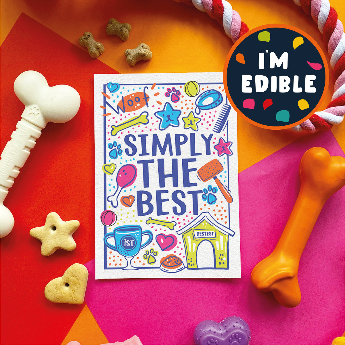 Simply the Best Edible Dog Card | Funny Treat for Top Dogs – Scoff Paper